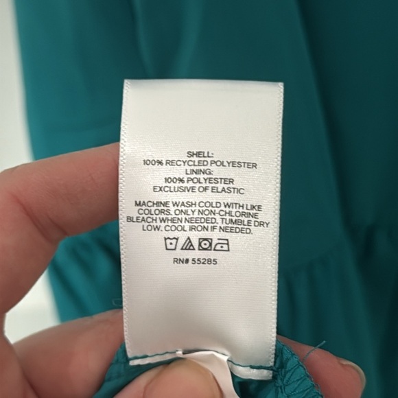 Express Teal Maxi Dress strapless, tiered size medium - Picture 6 of 6